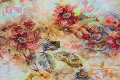 Viskosejersey Renaissance Flowers - rot/bunt