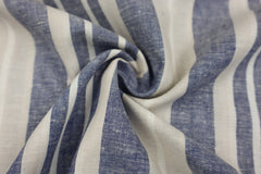 Viskose Leinen Blue Stripes