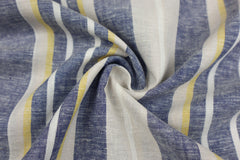 Viskose Leinen Blue Stripes
