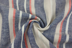 Viskose Leinen Blue Stripes
