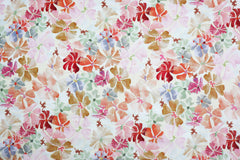 Reststück: 1,40m - Viskose Leinen bunte Blumen