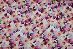 Reststück: 1,90m - Viskose Leinen bunter Blütentraum