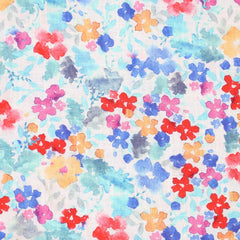 Viskose Leinen Watercolor Flower