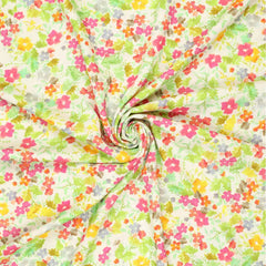 Viskose Leinen Watercolor Flower