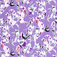 Viskose Stretch Fiola Flower