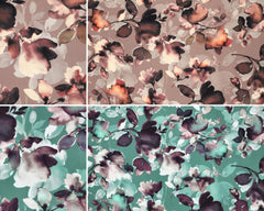 Viskose Twill Water Painted Flower