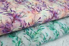 Viskosestoff Digital Batik Leaves SH