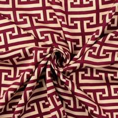 Viskose Satin Geo Art - bordeaux