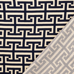 Viskose Satin Geo Art - dunkelblau