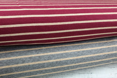 Viskose Strickjacquard Marina Streifen - grau