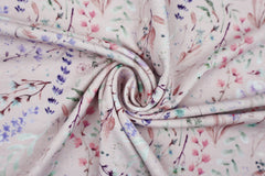 Viskosejersey Blumenwiese - altrosa