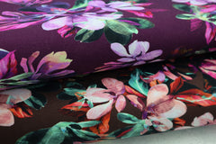 Viskosejersey Karlotta Flower dunkelbraun