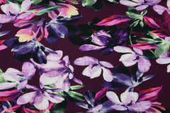 Viskosejersey Karlotta Flower aubergine