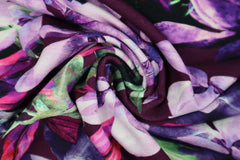 Viskosejersey Karlotta Flower aubergine