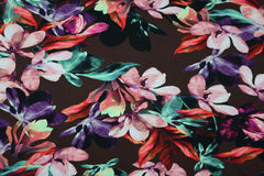 Viskosejersey Karlotta Flower dunkelbraun