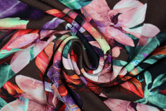 Viskosejersey Karlotta Flower dunkelbraun