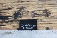 Weblabel gefaltet Lieblingstasche