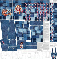 Canvas Taschenpanel Shopper by Stenzo - Weindame in Jeans