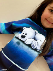 Sweatshirt Panel On The Rocks - Eisbär Polarlichter by Thorsten Berger