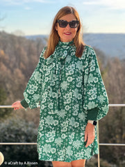 Viskose Webware Crysanthemen by Christiane Zielinski - 563 grün