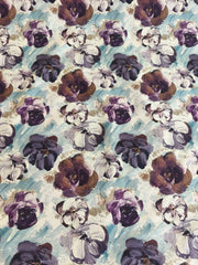 Reststück:1,40m Baumwolljersey Digital buntes Aquarell Blumenmuster