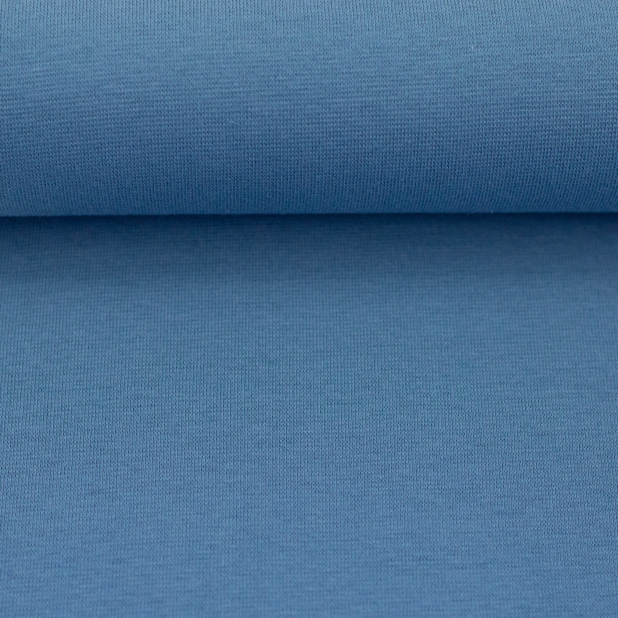Bündchenstoff Heike Uni taubenblau - Saison HW26/27 bei Der Buntspecht