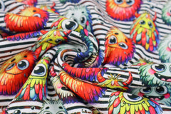 Alpenfleece Digital Monsters On Stripes