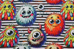 Alpenfleece Digital Monsters On Stripes