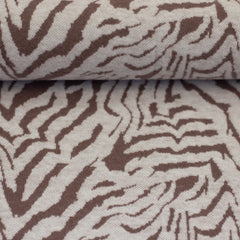 Baumwoll Jacquard Jersey Emily Animal Streifen in taupe von Swafing bei Der Buntspecht