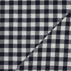 Baumwollflanell mit grauen und blauen Karos vom Buntspecht Shop