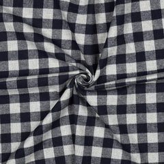 Baumwollflanell mit grauen und blauen Karos vom Buntspecht Shop