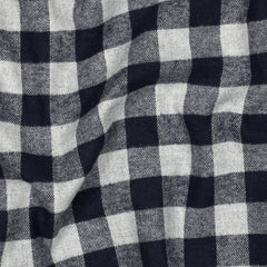 Baumwollflanell mit grauen und blauen Karos vom Buntspecht Shop