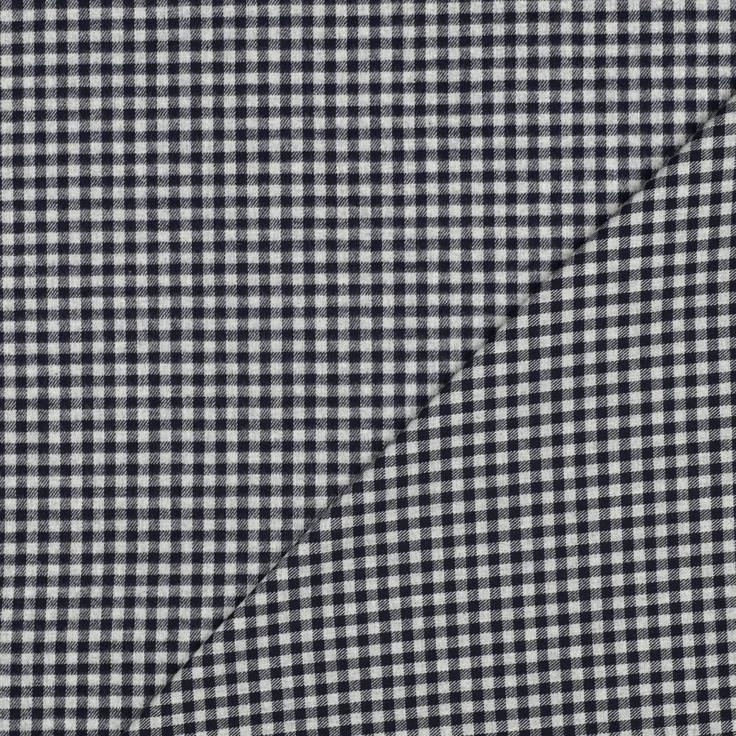 Baumwollflanell mit grauen und blauen Karos vom Buntspecht Shop