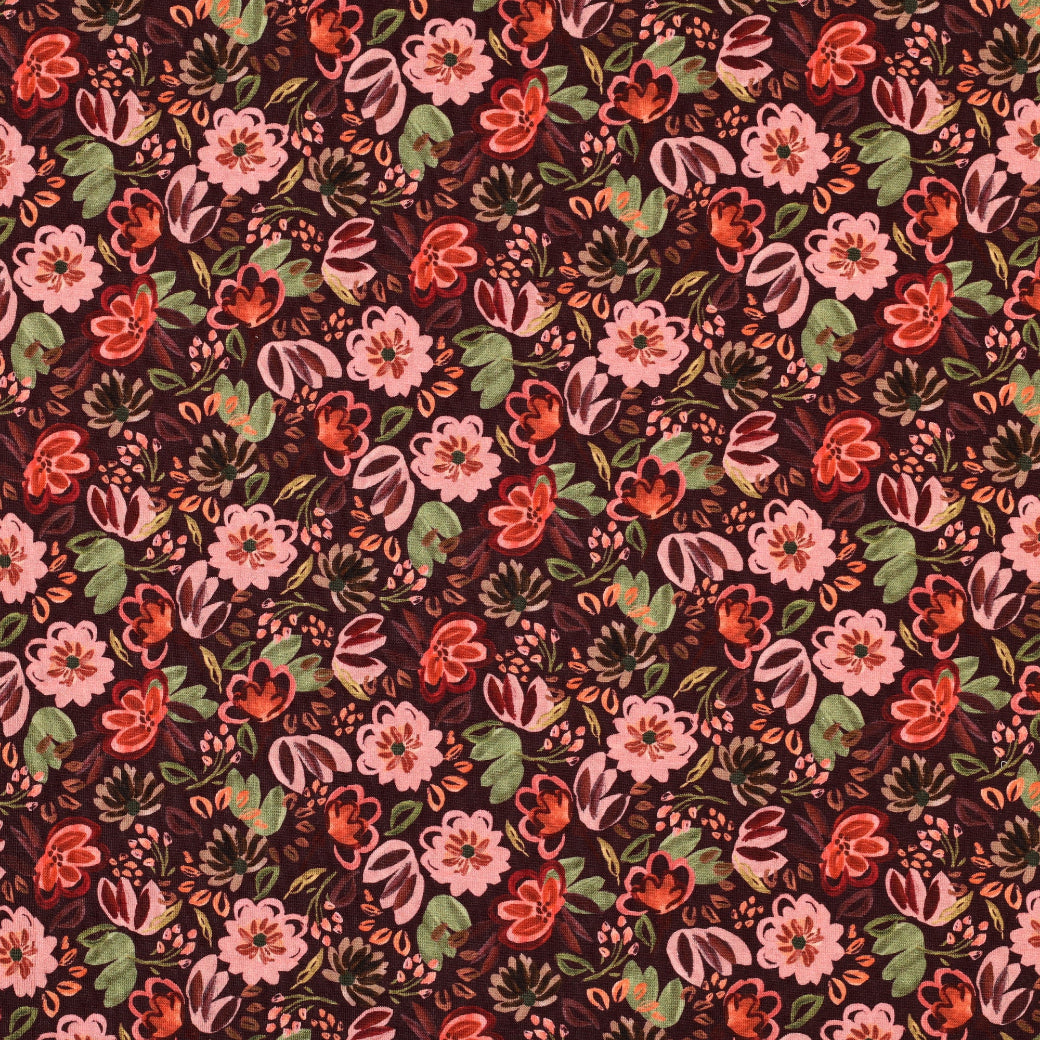 Baumwolljersey digital Flowers Autumn by Poppy bei der Buntspecht