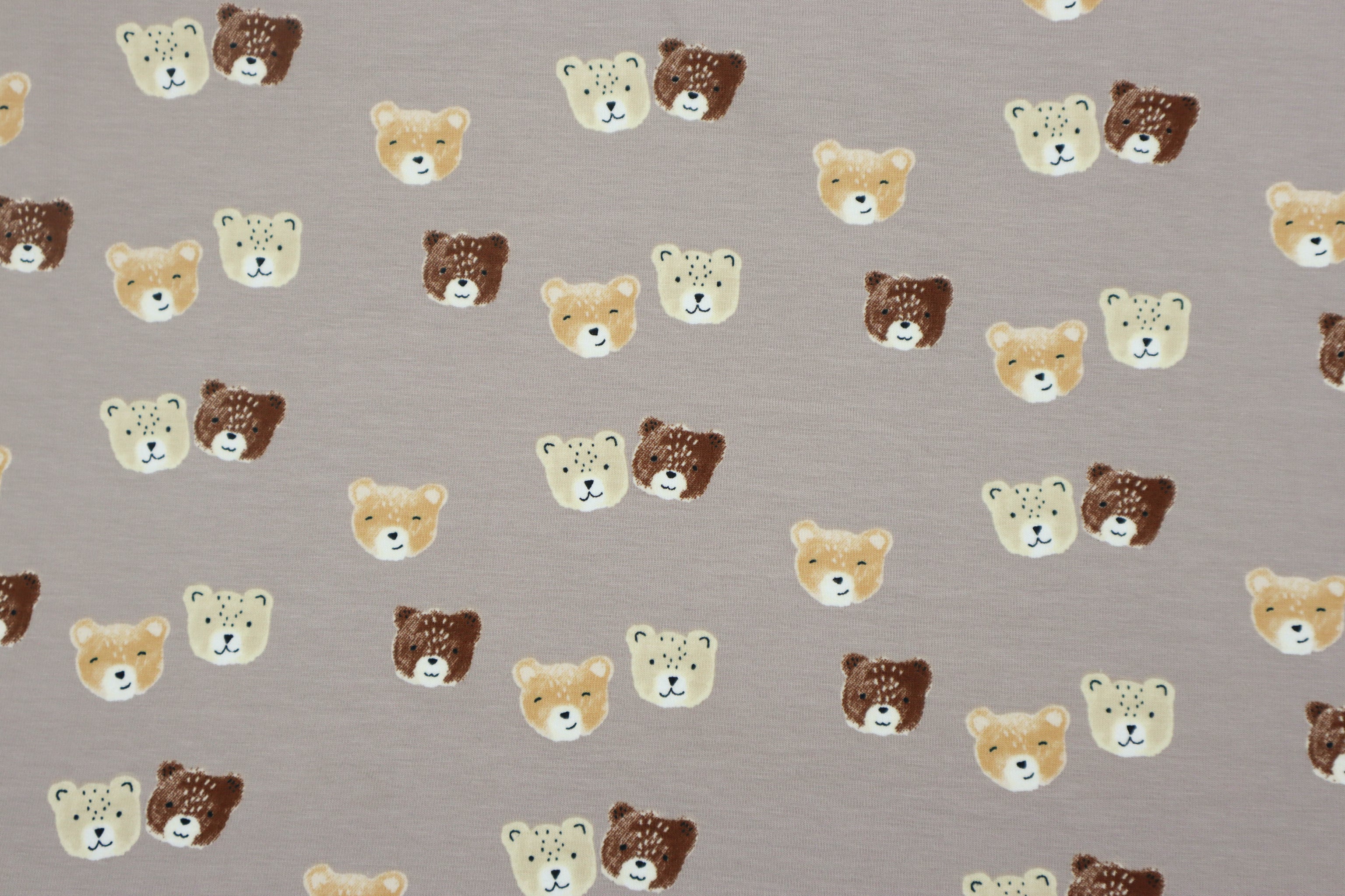Baumwolljersey drei Bärchen in beige bei Der Buntspecht
