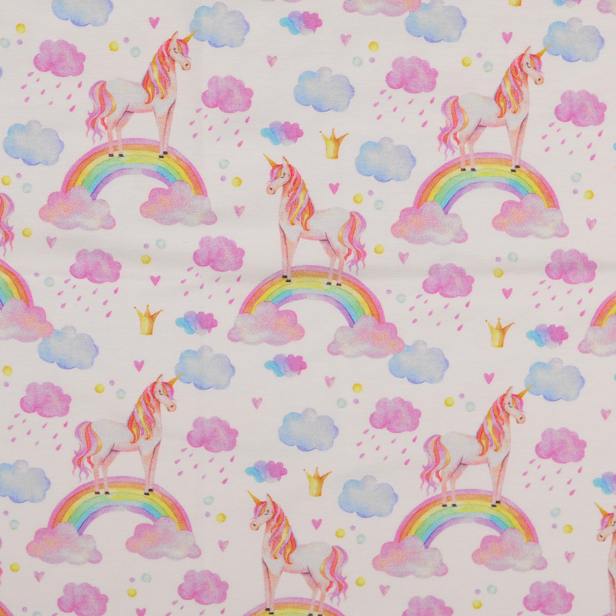 Baumwolljersey Einhorn Regenbogen von Der Buntspecht