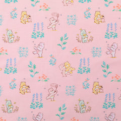 Lizenz Baumwolljersey im Glücksbärchis Naturspaß Design in der Farbe rosa