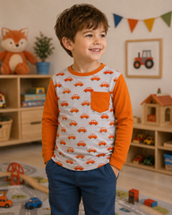 Baumwolljersey Orange Cars bei Der Buntspecht