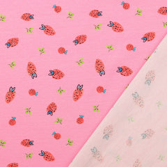 Baumwolljersey Strawberry in rosa bei Der Buntspecht