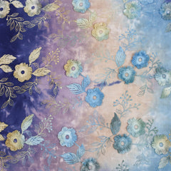 Bestickte Baumwolle Blumen Tie Dye Poppy