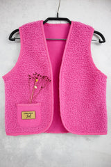 Doubleface Teddy Fleece Mira Kinderwerste in pink bei Der Buntspecht