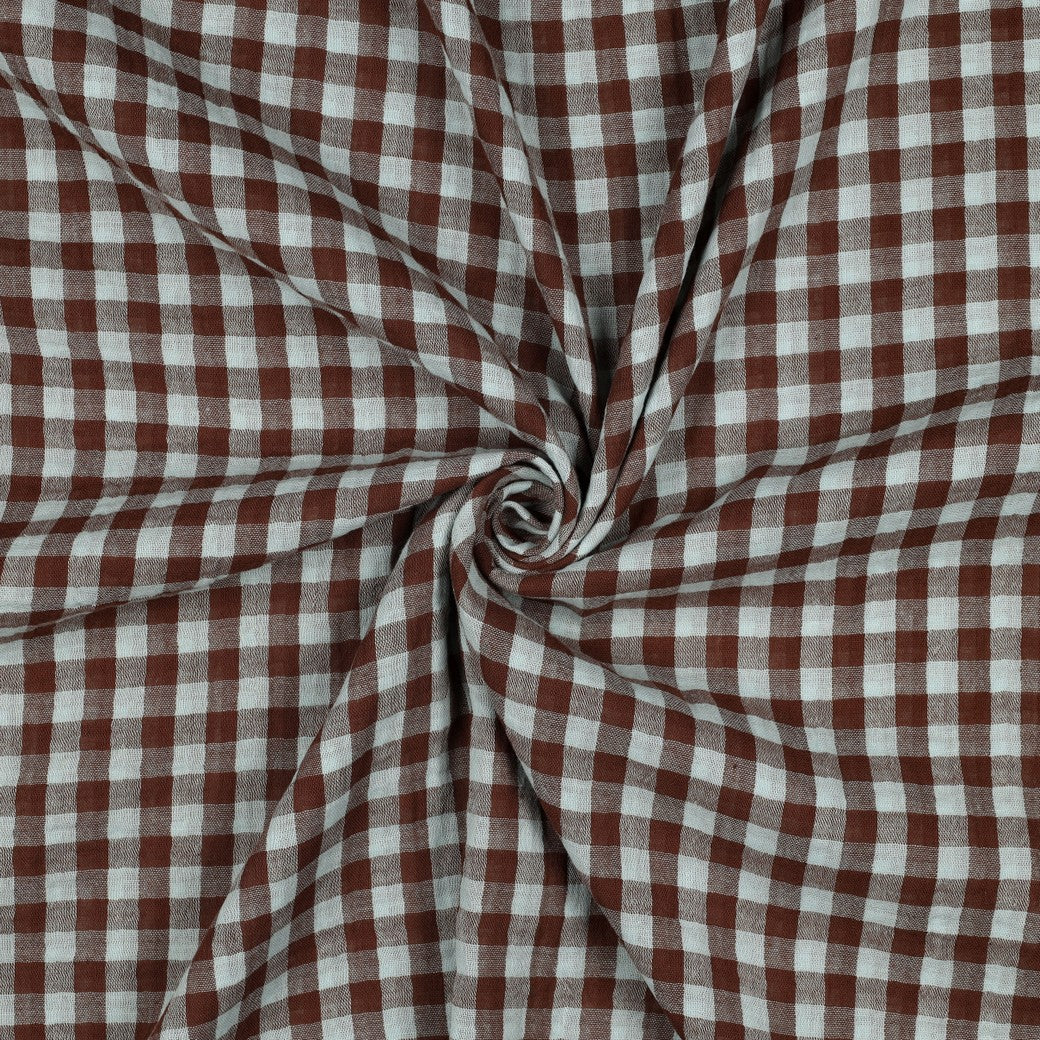 Doubleface Gauze Musselin mit Karos vom Buntspecht Shop