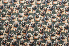 French Terry Digital angeraut Funny Mops