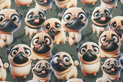 French Terry Digital angeraut Funny Mops