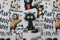 French Terry Digital angeraut Grumpy Cat