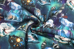 French Terry angeraut Digital Magical Animals