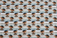 French Terry Digital Little Galloway On Stripes