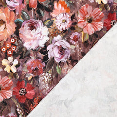 Digitalgedruckter French Terry mit ölgemalten Blumen in 2 Varianten vom Buntspecht Shop