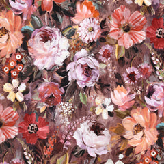 Digitalgedruckter French Terry mit ölgemalten Blumen in 2 Varianten vom Buntspecht Shop