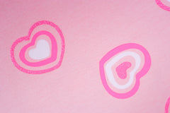 French Terry Pink Glitter Hearts